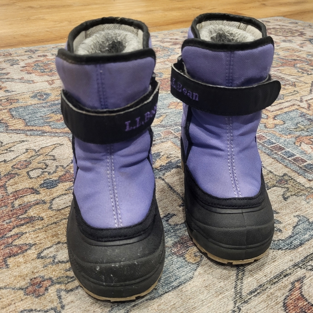 L.L. Bean Kids Lavender and Black Snow Boots